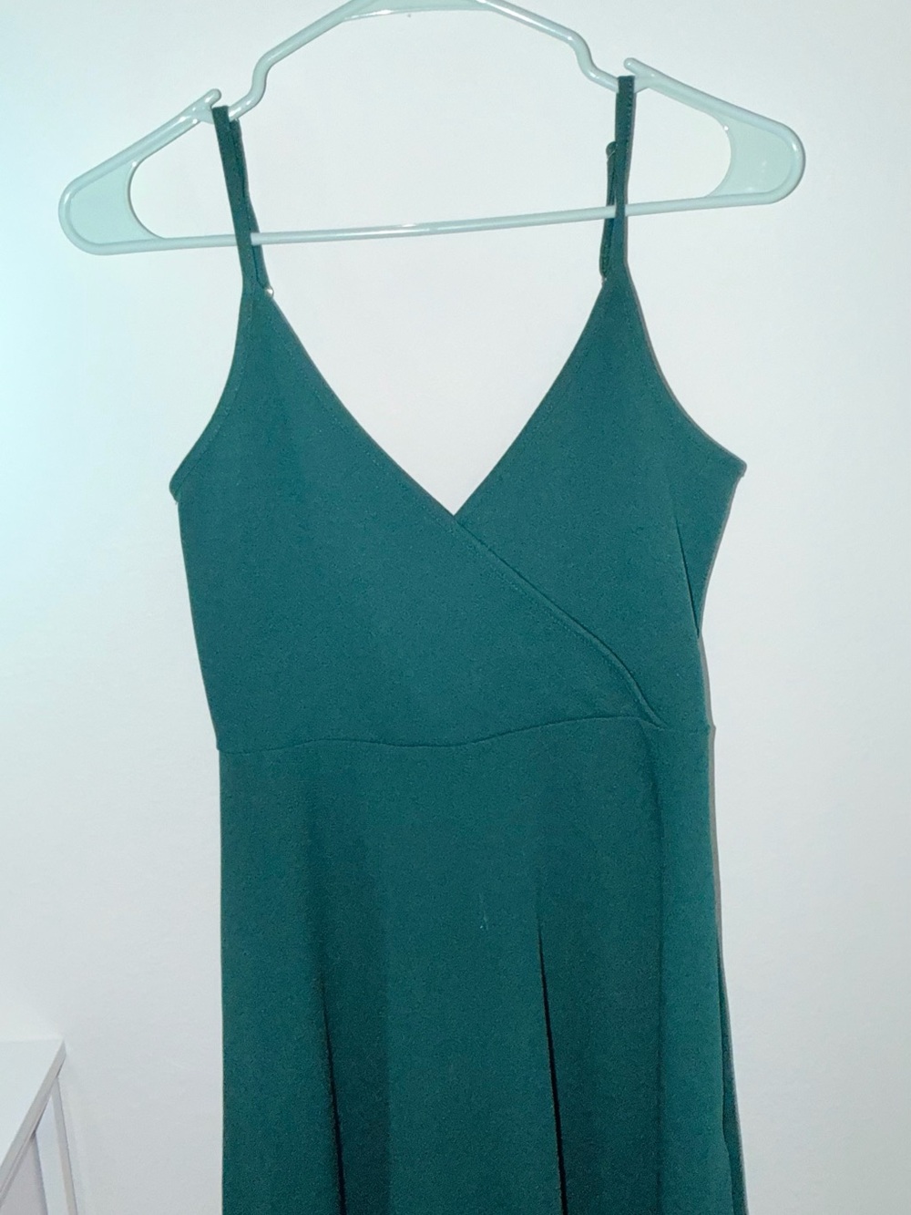 Women's Deep Teal V-Neck Spaghetti Strap Dress